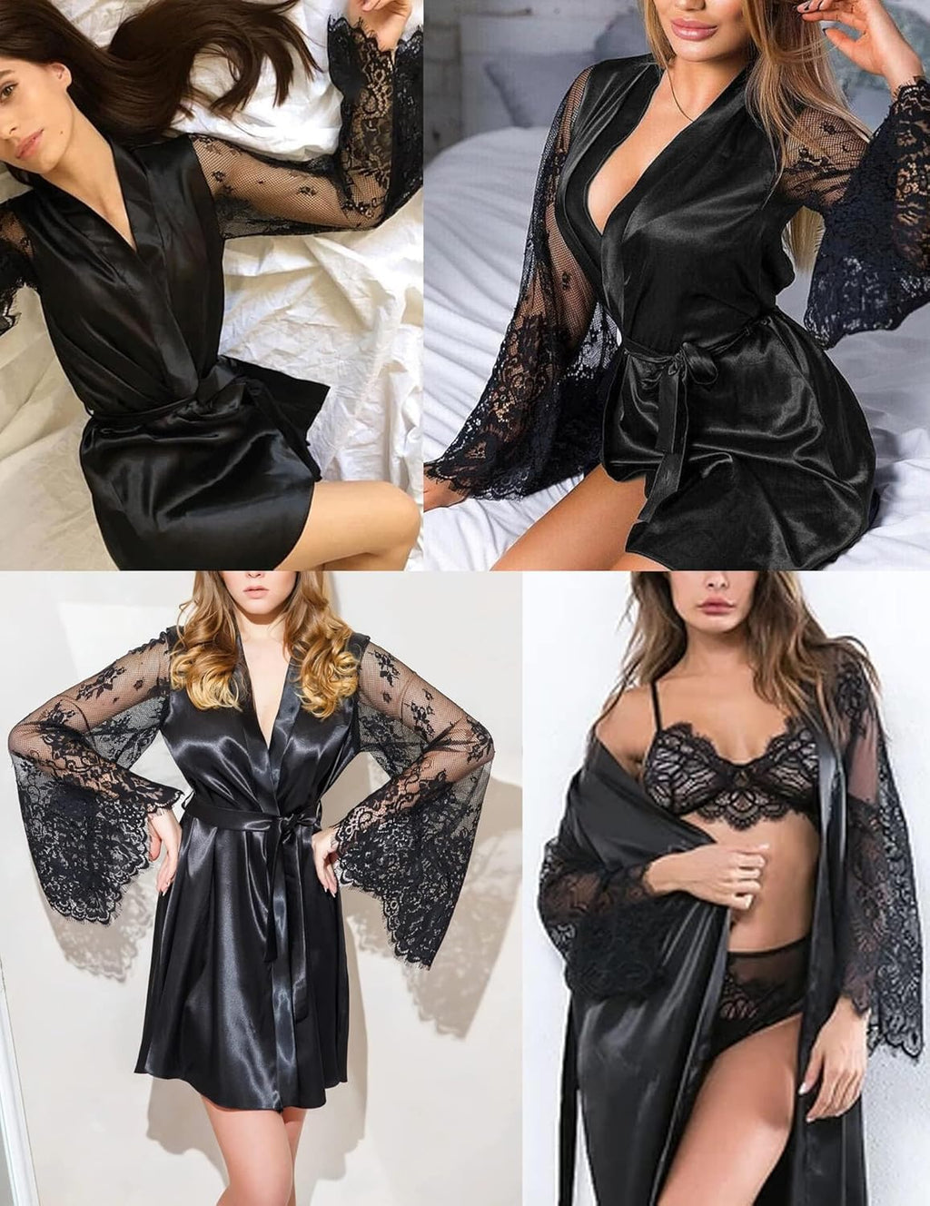 Avidlove Women'S Satin Kimono Robe for Bridesmaid and Bride Wedding Party Getting Ready Short Robe