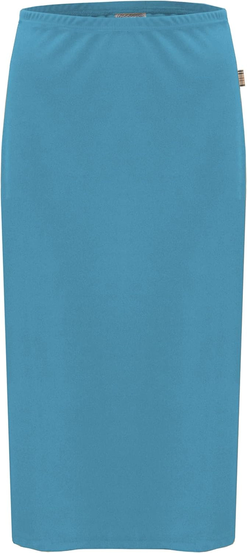 Baby'O Women's Basic Modest 26" Below The Knee Length Stretch Knit Straight Skirt