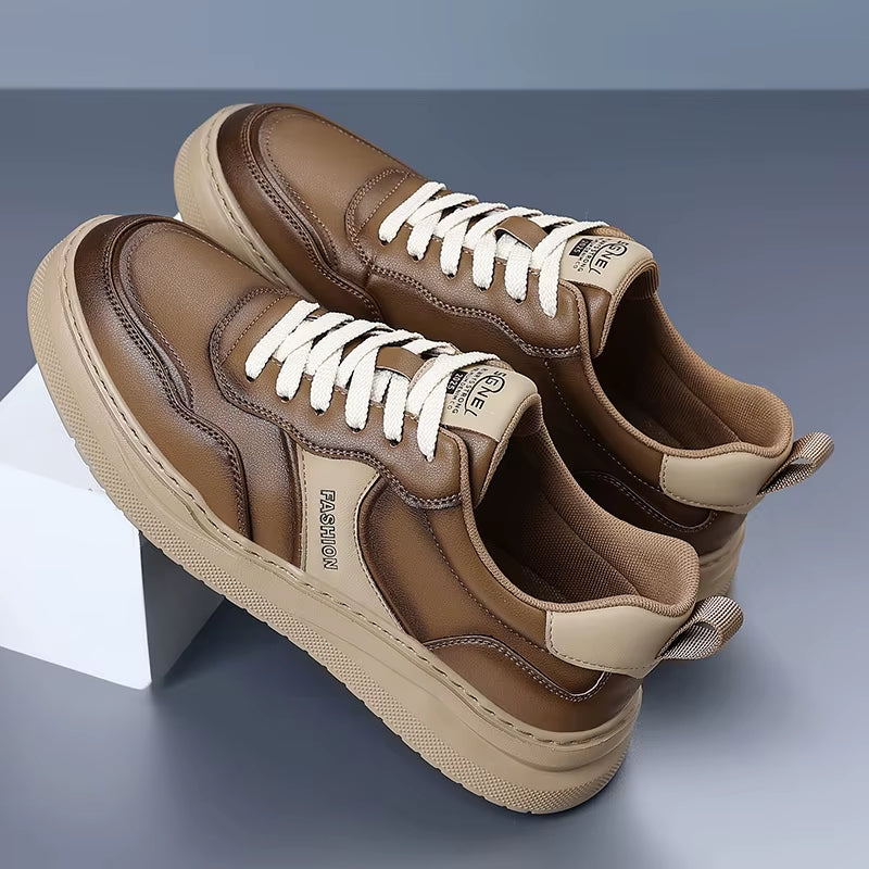 2025 New Male Comfortable Sneakers Breathable Male All-Match Casual Shoes Brand Luxury Skate Shoes Men Leather Fashion Flats