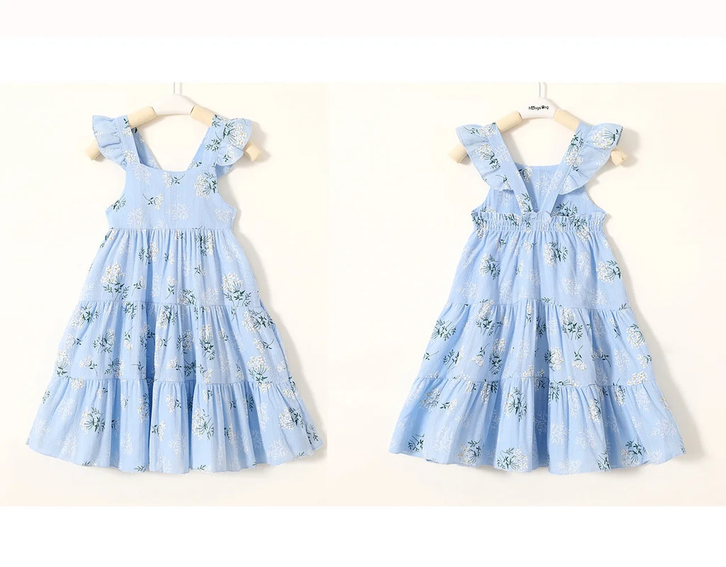 Baby Girls Summer Sleeveless Dress Kid Princess Flower Beach Butterfly Sundress for 2-3T