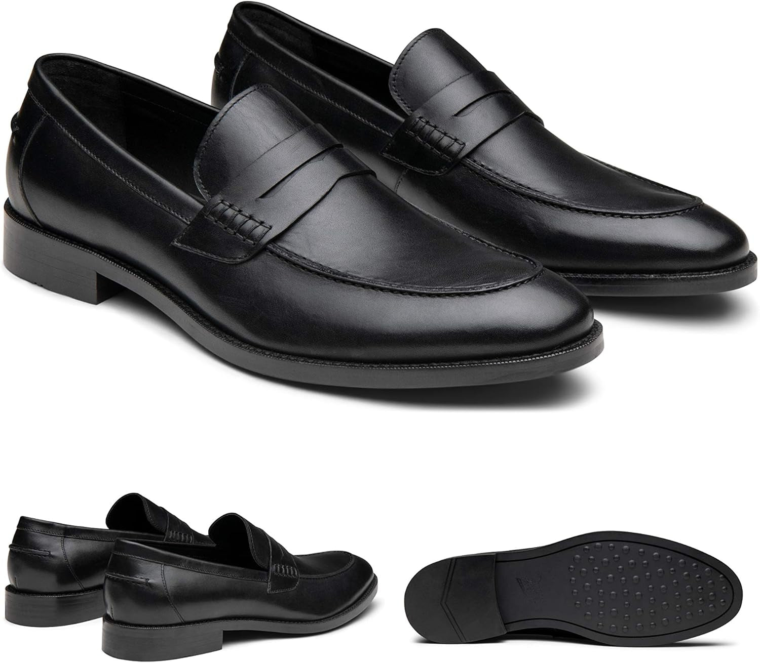 Dunross & Sons Mens Loafer Shoes. Leather Penny Loafer for Men, Slip-On Formal Business Shoes.