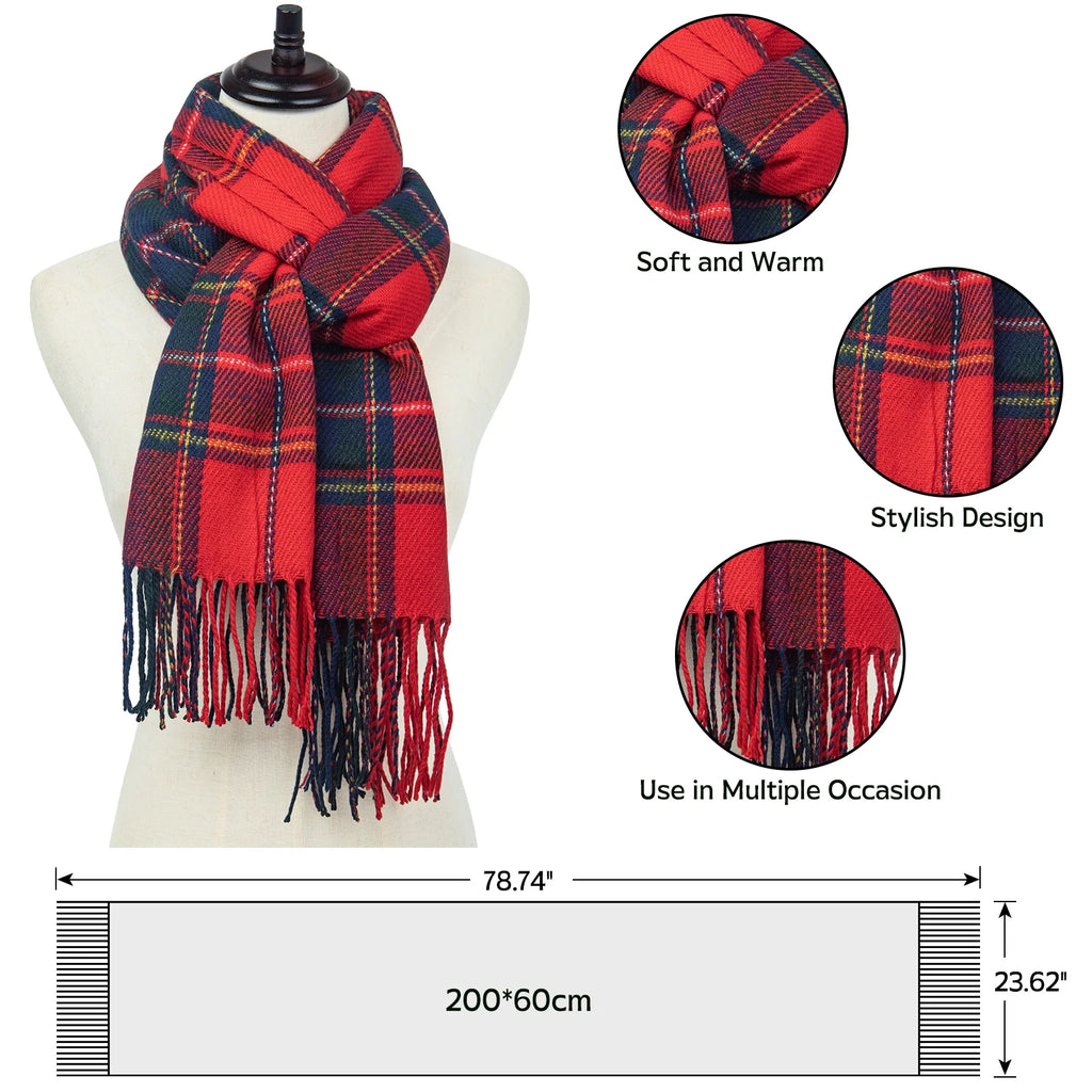 Winter Scarf for Women Shawls for Women Long Big Warm Scarves Fashion Wraps Scarf Plaid