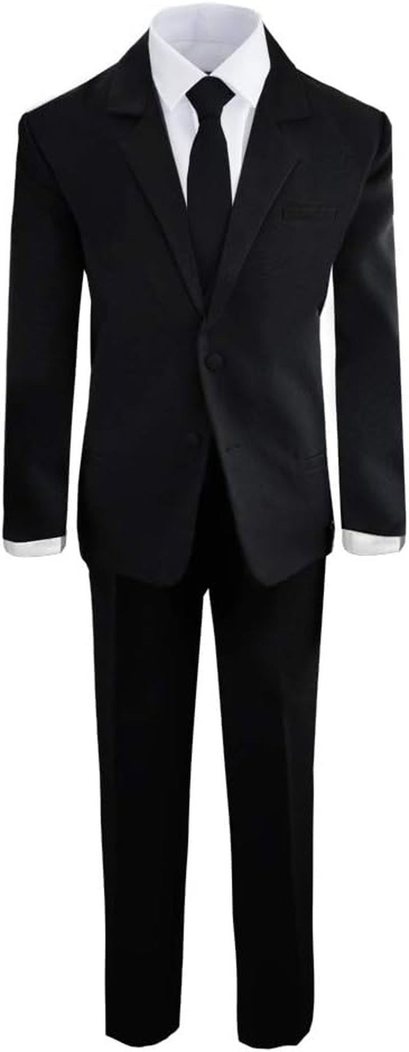 Black n Bianco Boys' Formal Black Suit with Shirt and Vest