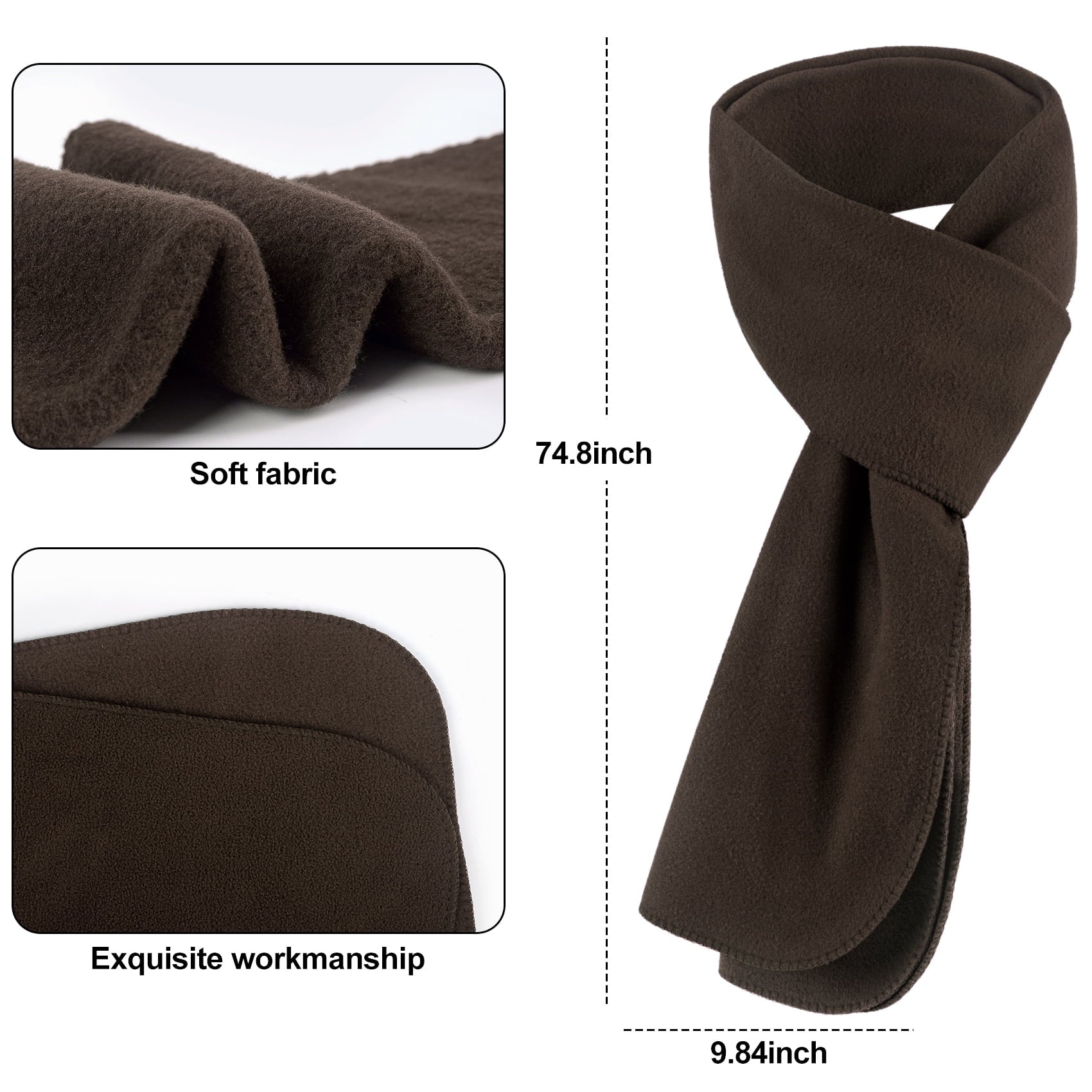 Winter Hats for Women Long Classic Scarf Warmer Gloves Set Winter Accessories for Women Brown