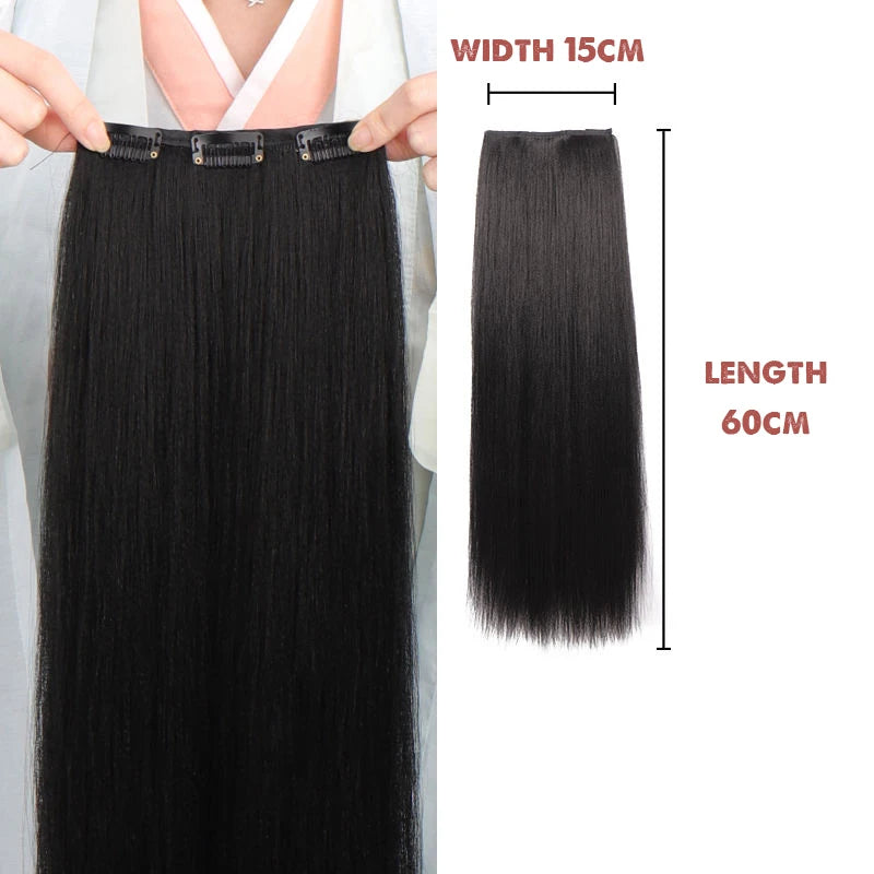 Hanfu Wig Piece Corn Whisker Hairstyle One Piece Hair Extension Non Knotted Long Straight Hair Piece Antique Hairstyle for Women