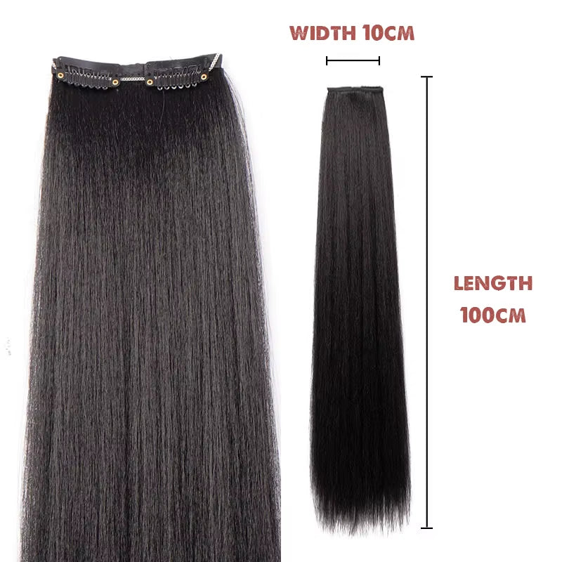 Hanfu Wig Piece Corn Whisker Hairstyle One Piece Hair Extension Non Knotted Long Straight Hair Piece Antique Hairstyle for Women