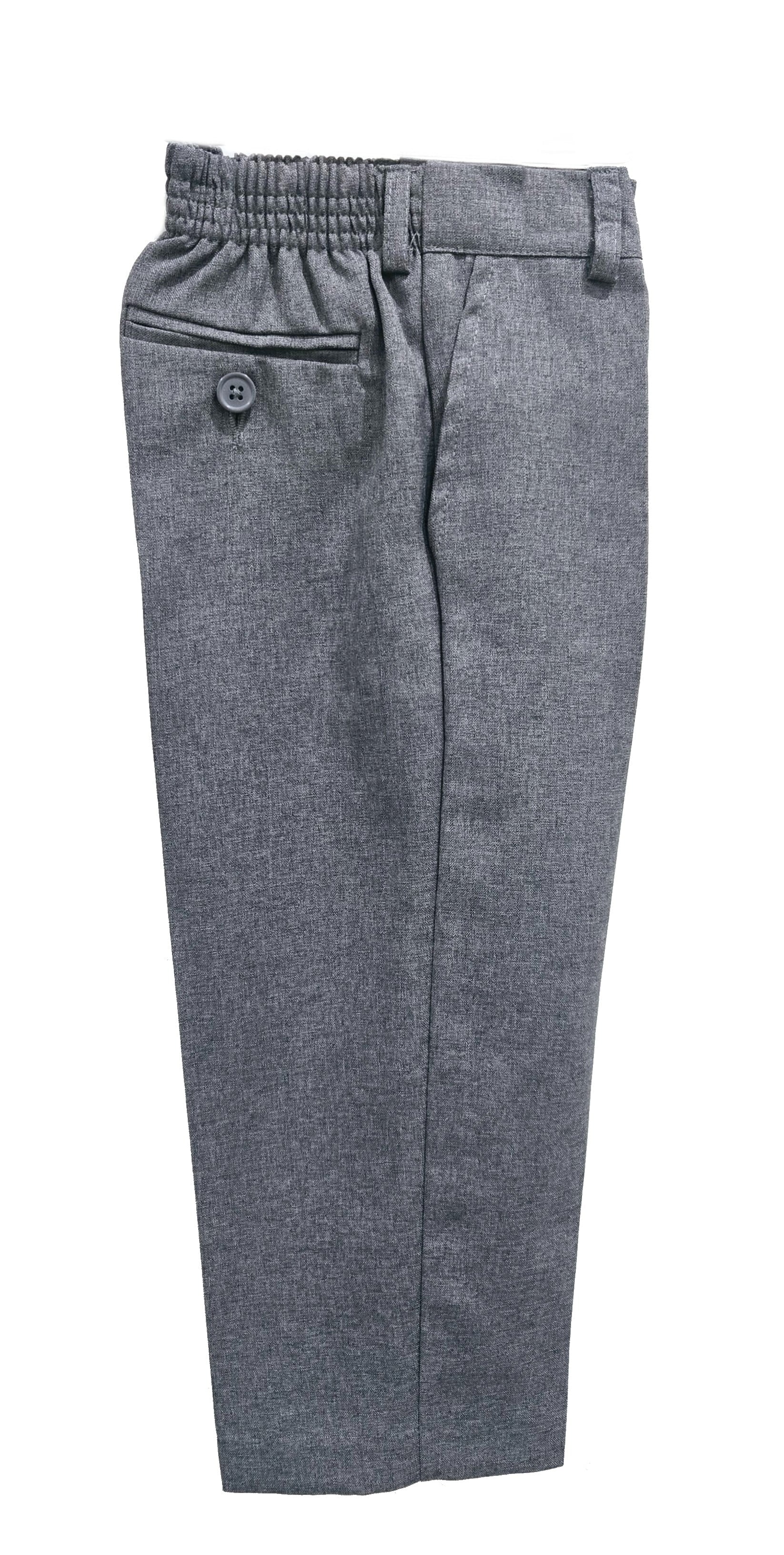 Boys' Formal Classic Fit Suit 5 Piece Set Dark Gray Includes Suit Jacket, Dress Pants, White Dress Shirt, Matching Suit Vest Clip-On Tie for Toddlers, Little Boys, Big Kids