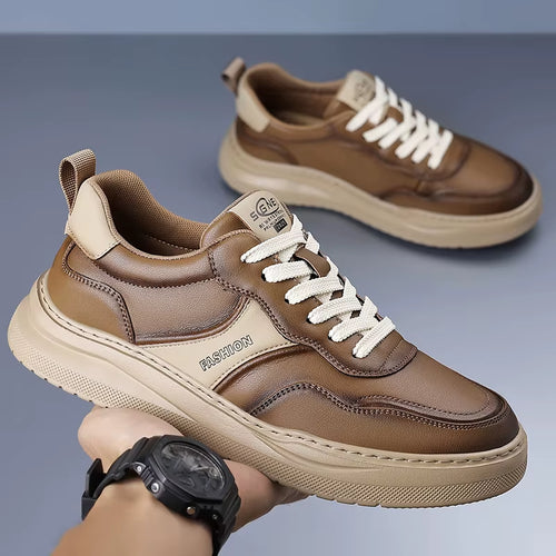 2025 New Male Comfortable Sneakers Breathable Male All-Match Casual Shoes Brand Luxury Skate Shoes Men Leather Fashion Flats