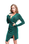 Irregular Hem Sequin Short Dress for Women