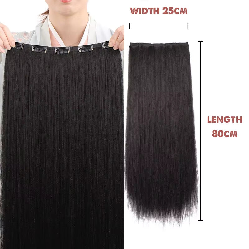 Hanfu Wig Piece Corn Whisker Hairstyle One Piece Hair Extension Non Knotted Long Straight Hair Piece Antique Hairstyle for Women