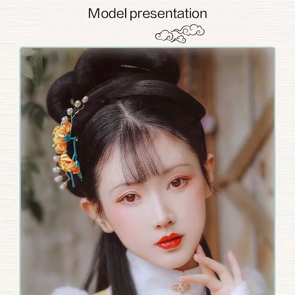 Hanfu Wig Piece Corn Whisker Hairstyle One Piece Hair Extension Non Knotted Long Straight Hair Piece Antique Hairstyle for Women