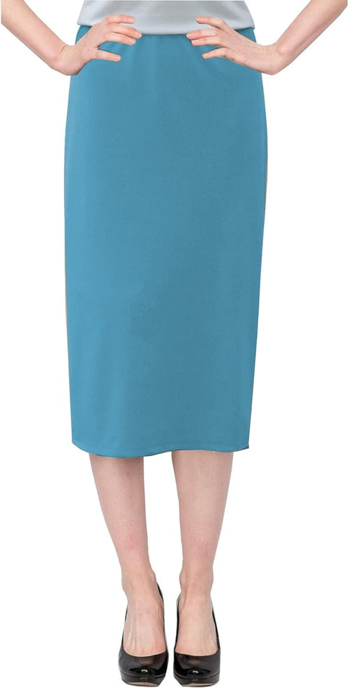 Baby'O Women's Basic Modest 26" Below The Knee Length Stretch Knit Straight Skirt