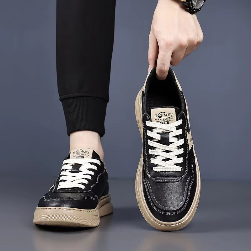 2025 New Male Comfortable Sneakers Breathable Male All-Match Casual Shoes Brand Luxury Skate Shoes Men Leather Fashion Flats