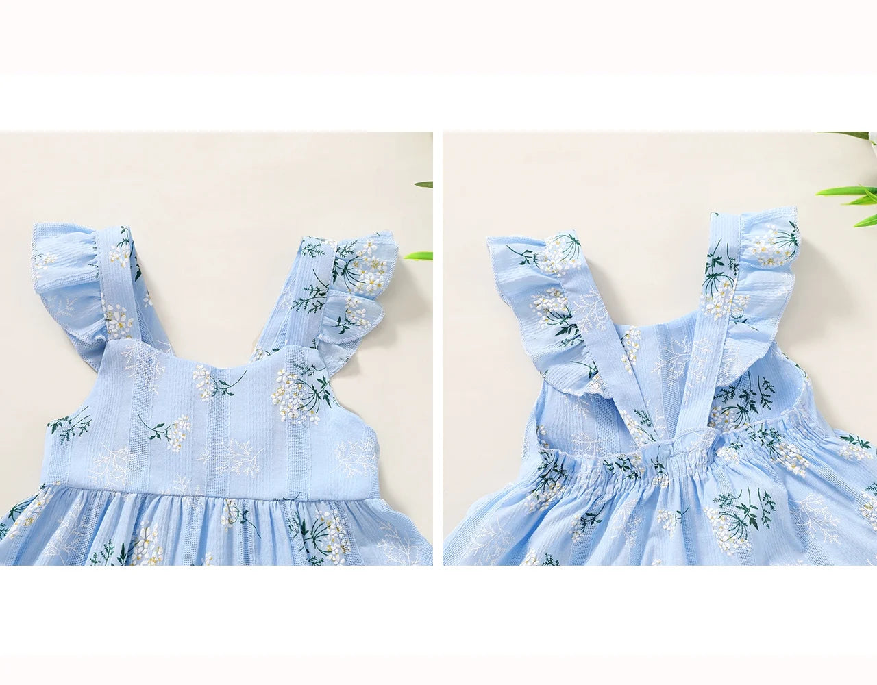 Baby Girls Summer Sleeveless Dress Kid Princess Flower Beach Butterfly Sundress for 2-3T