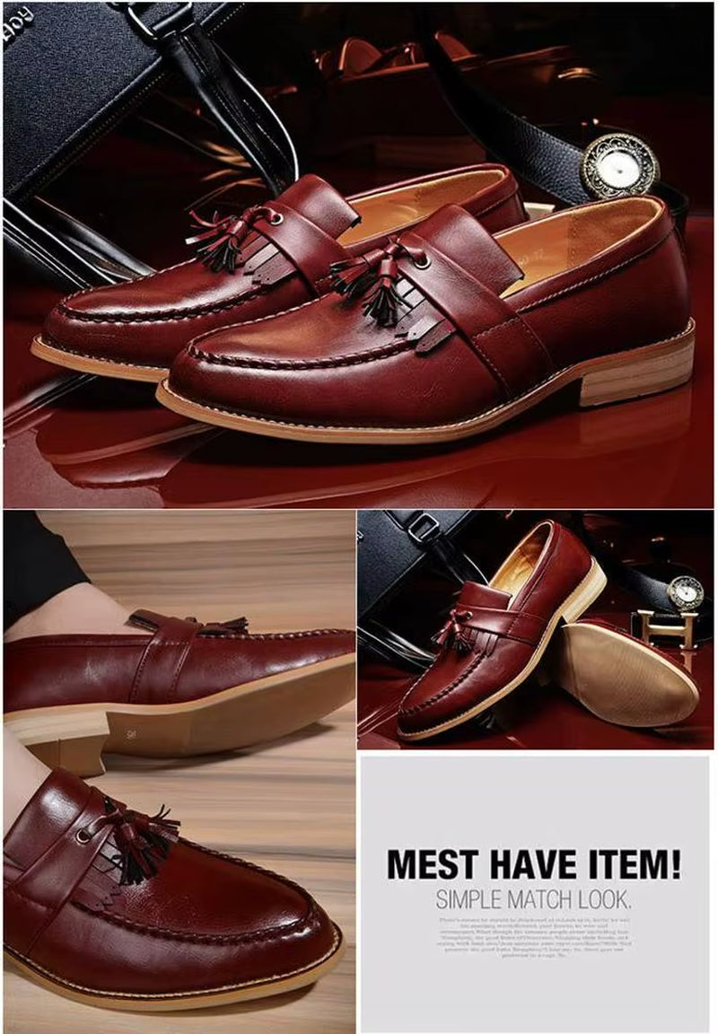 Men Fashion Casual Tassels British Style Brown Black Formal Driving Dressing Business Shoes Wedding Party Flats Shoe