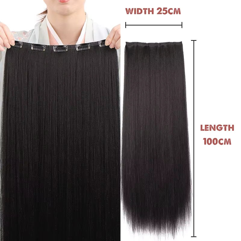 Hanfu Wig Piece Corn Whisker Hairstyle One Piece Hair Extension Non Knotted Long Straight Hair Piece Antique Hairstyle for Women