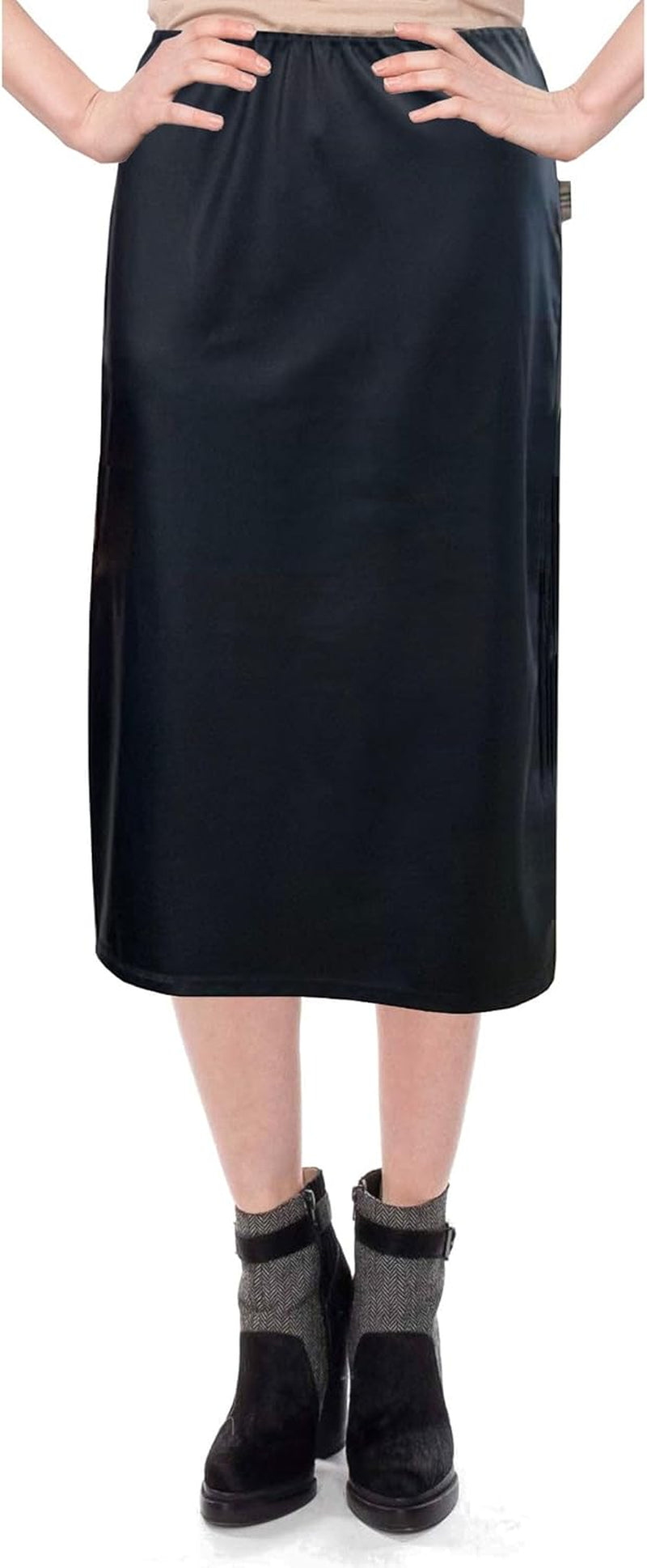 Baby'O Women's Basic Modest 26" Below The Knee Length Stretch Knit Straight Skirt