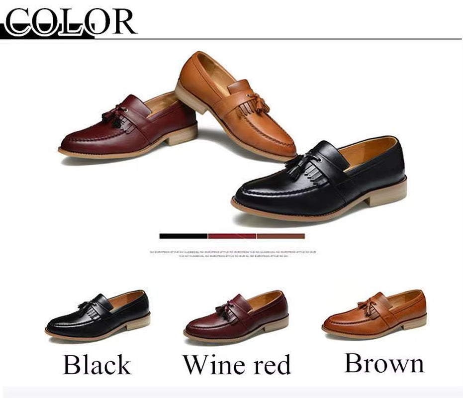 Men Fashion Casual Tassels British Style Brown Black Formal Driving Dressing Business Shoes Wedding Party Flats Shoe