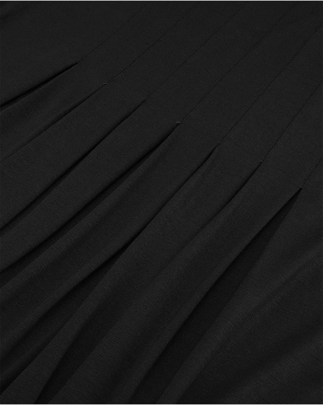 Womens Summer Casual Half Sleeve Empire Waist Loose Swing Pleated Modest Work Tunic T Shirt Dresses