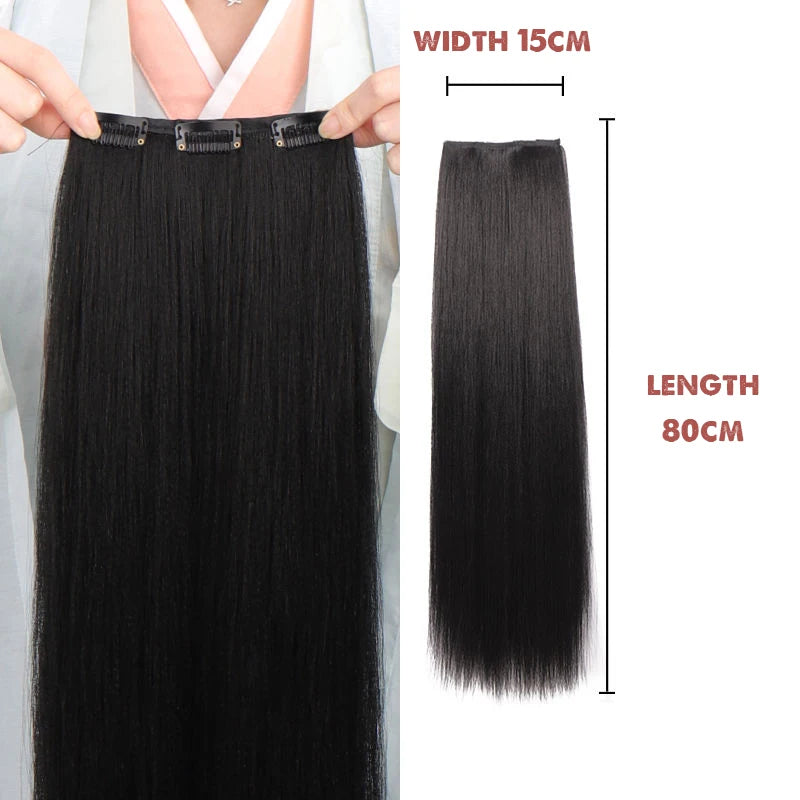 Hanfu Wig Piece Corn Whisker Hairstyle One Piece Hair Extension Non Knotted Long Straight Hair Piece Antique Hairstyle for Women