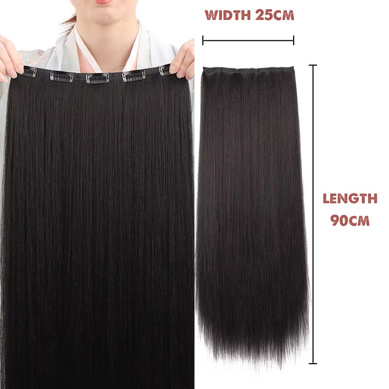 Hanfu Wig Piece Corn Whisker Hairstyle One Piece Hair Extension Non Knotted Long Straight Hair Piece Antique Hairstyle for Women