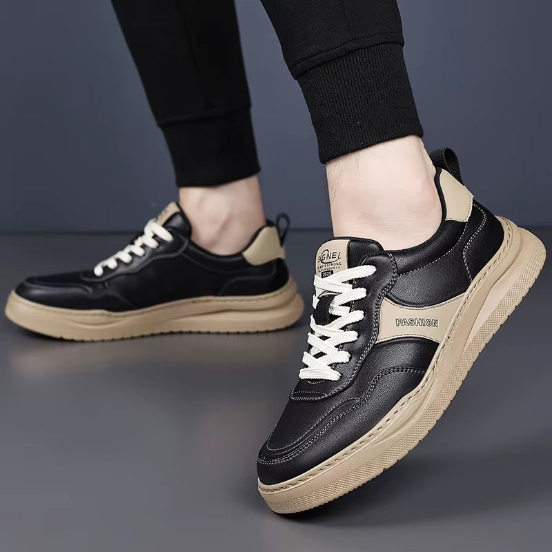 2025 New Male Comfortable Sneakers Breathable Male All-Match Casual Shoes Brand Luxury Skate Shoes Men Leather Fashion Flats