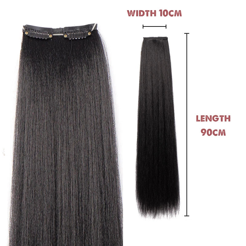 Hanfu Wig Piece Corn Whisker Hairstyle One Piece Hair Extension Non Knotted Long Straight Hair Piece Antique Hairstyle for Women