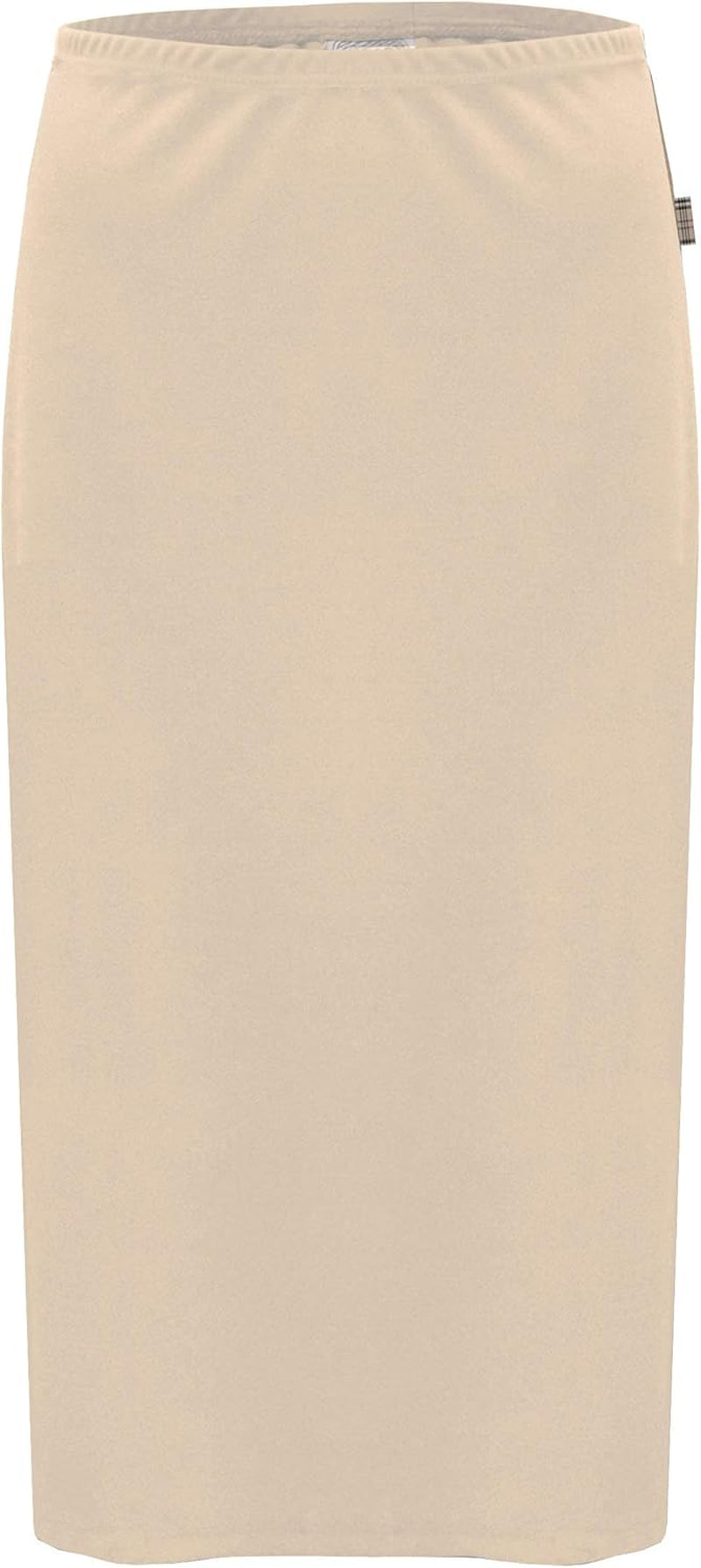 Baby'O Women's Basic Modest 26" Below The Knee Length Stretch Knit Straight Skirt