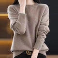 2023 New Cashmere Sweater Women O-Neck Pullover Autumn /Winter Casual Knit Tops Solid Color Cashmere Sweater Women