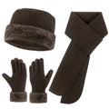 Winter Hats for Women Long Classic Scarf Warmer Gloves Set Winter Accessories for Women Brown