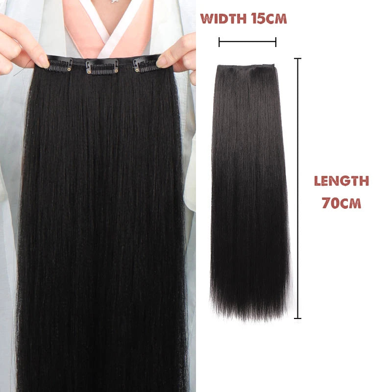 Hanfu Wig Piece Corn Whisker Hairstyle One Piece Hair Extension Non Knotted Long Straight Hair Piece Antique Hairstyle for Women